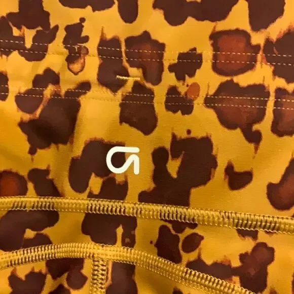 Gap High Rise Blackout Full Length Drawcord Leggings in Leopard Print Small - Picture 7 of 11